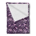 thumbnail image 2 of Spring Soft Flannel Fleece Throw Blanket, Nature Themed Image with Abstract Butterflies and Floral Branches, Cozy Plush for Indoor and Outdoor Use, 70" x 90", Dark Purple Multicolor, by Ambesonne, 2 of 5