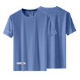 thumbnail image 3 of Men's Cooling Ice Silk Running Shirts Quick Dry Short Sleeve Athletic Gym T-Shirts Outdoor Workout Tshirts Summer Quick Drying T-Shirt(Blue,XXL), 3 of 5