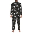 thumbnail image 5 of Mens Pajamas Set - Gothic Style Cool Goat Skull Comfy Long Sleeve Button Up Pajama Sets for Men 2 Piece, Soft Sleepwear Nightwear Pjs Lounge Sets for Men with Pockets, 5 of 5