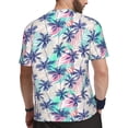 thumbnail image 2 of Wukai Palm Leaves Print Men's Short-Sleeved Mesh T-Shirt,Quick-Dry Short Sleeve Workout T-Shirt-X-Large, 2 of 8