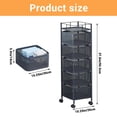 thumbnail image 2 of Kitchen Storage Rack – 5 Tier Rotating with Wheels – Rolling Utility Cart – Metal Mesh Baskets & Lockable Casters – Top Lid – Fruit, Veggies, Snacks & Laundry, 2 of 13