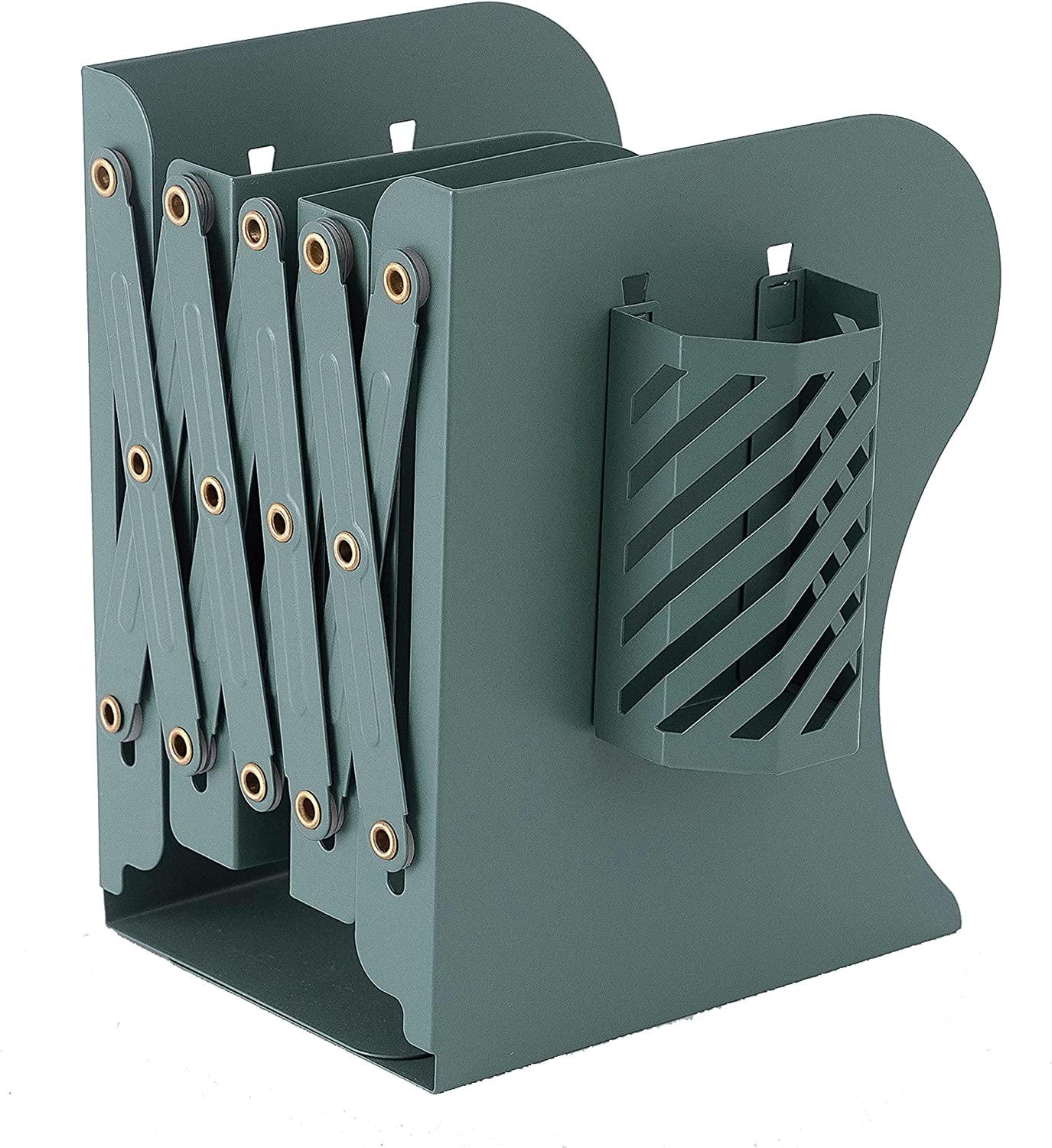 Adjustable Book Holder, Metal Bookends, Desktop Book Organizer Storage Rack, Expandable