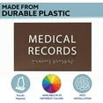 thumbnail image 3 of ADA CENTRAL SIGNS - 6" X4" Medical Records Sign - ADA Compliant Tactile Graphics Grade 2 Braille Text Medical Supplies Sign | Wall Mount Plastic Room Name Sign for Hospital, Clinic, & Medical Offices, 3 of 7