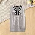 thumbnail image 2 of Mercatoo Knitted Vests for Kids Boys Girls V Neck Sweater Vest Sleeveless Ribbed Pullover Knitwear School 𝗨niform Clothes, 2 of 5