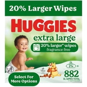 Huggies Extra Large Baby Wipes, Unscented, 21 Flip-Top Pack (882 Wipes Total) (Select for More)