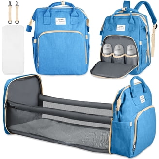 Diaper Bag Backpack With Changing Station - Large, Waterproof, USB Port, Gray Unisex