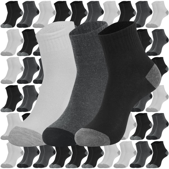 Sophproton 180 Pairs Quarter Socks Bulk Pack Mid Calf Sports Socks Athletic Casual Socks for Unisex Men Women Size 9-11
