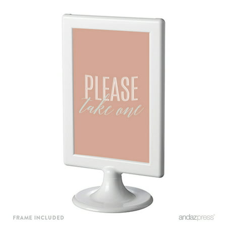 Signature Rustic Pastels Party, Framed Party Sign, Please Take One, 4x6-inch Double-Sided, 1-Pack