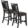 thumbnail image 3 of Modern Counter Height Set of 4 Dining Chairs Fabric Upholstered Seat High Chairs Kitchen Dining Room Furniture Dark Coffee, 3 of 6