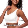 thumbnail image 3 of Deyllo Women's Full Coverage Wireless Bras Plus Size Large Busts Minimizer Non Padded Support, White 38DD, 3 of 7