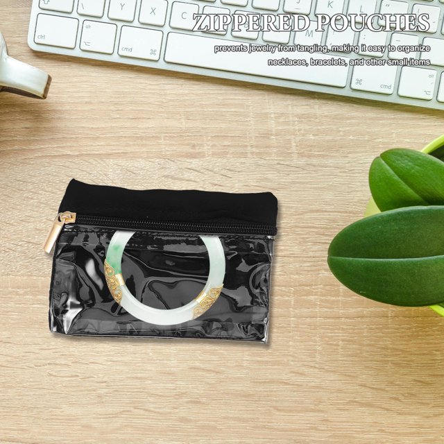 WEUVEB 6Ud Organizador De Joyería Compacto Color Negro Con Material Transparente