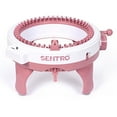 thumbnail image 6 of 48 Needles Knitting Machine with Row Counter and Plain/Tube Weave Conversion Key, Efficiently DIY Scarf Hat SockPink, 6 of 10