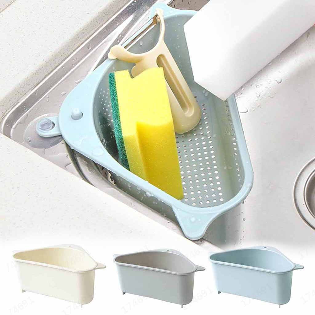 Kitchen Sink Faucet Filter Drain Shelf Organizer Holder Sponge Storage PP 22.5cm