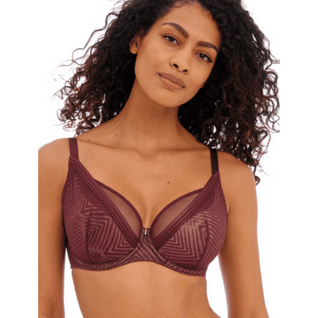 

Freya Womens Tailored Underwire High Apex Plunge Bra Dark Cherry 34H