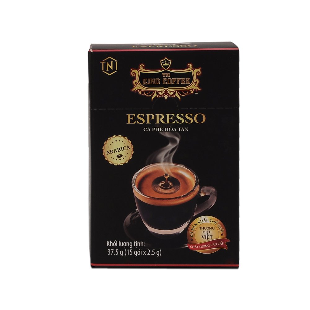 King Coffee Espresso Arabica Instant Coffee High Quality World Famous Vietnam 37.5g (15 sachets