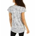 thumbnail image 2 of Women's Ideology Printed Split Neck Short Sleeve Pullover Tunic Top Gray Small, 2 of 4
