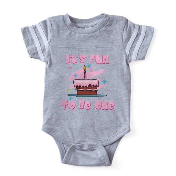 CafePress - Fun To Be One Pink - Cute Infant Baby Football Bodysuit