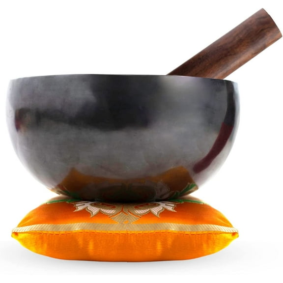 Large Tibetan Singing Bowl Set - Master Grade Healing Chakra Sound Bath Meditation Yoga 7 Metal Bronze