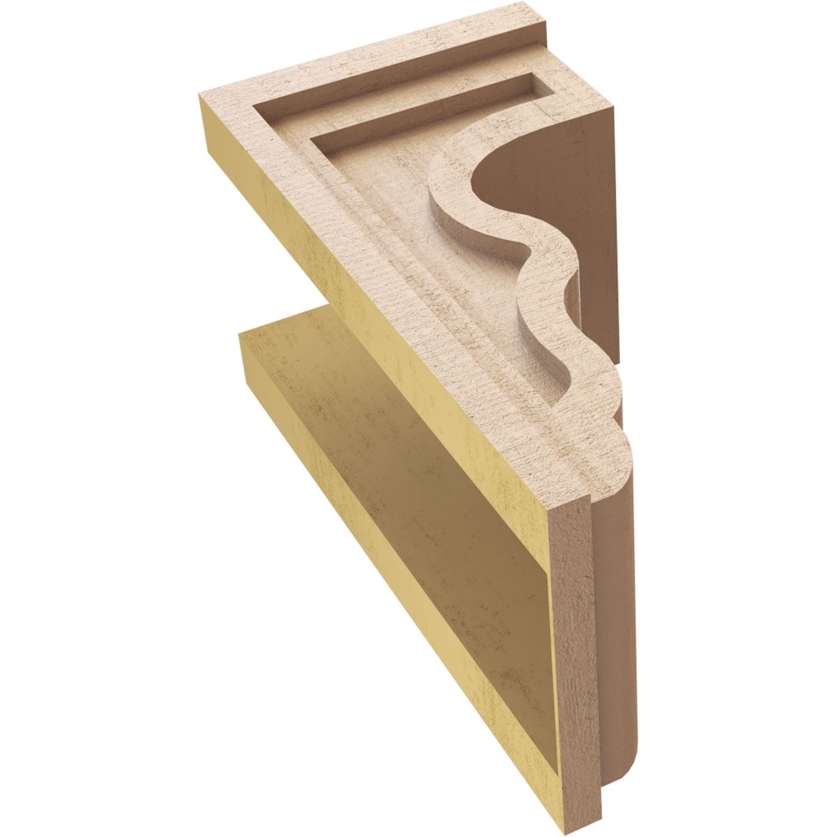 8"W x 8"D x 16"H Wide Highland Rough Cedar Woodgrain TimberThane Corbel, Primed Tan