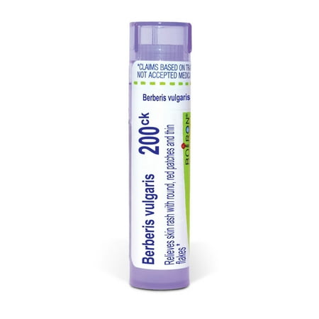 Boiron Berberis Vulgaris 200CK, Homeopathic Medicine for Skin Rash With Round, Red Patches And Thin Flakes, 80 Pellets