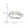 thumbnail image 3 of Sterling Silver Rhodium Plated Diamond And Fw Cultured Pearl Ring (Size 7) Made In India qr4629-7, 3 of 3
