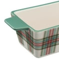 Holiday Time Glazed Stoneware Bake & Serve Mini Loaf Pan, Multicolor