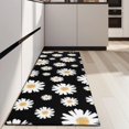 thumbnail image 4 of Black Daisy Flower Golden Centers Pattern Kitchen Rug Mat,Kitchen Runner Rugs Non Skid Washable,Decorative Kitchen Floor Mats for Kitchen,Sink,Laundry,17"X47", 4 of 5