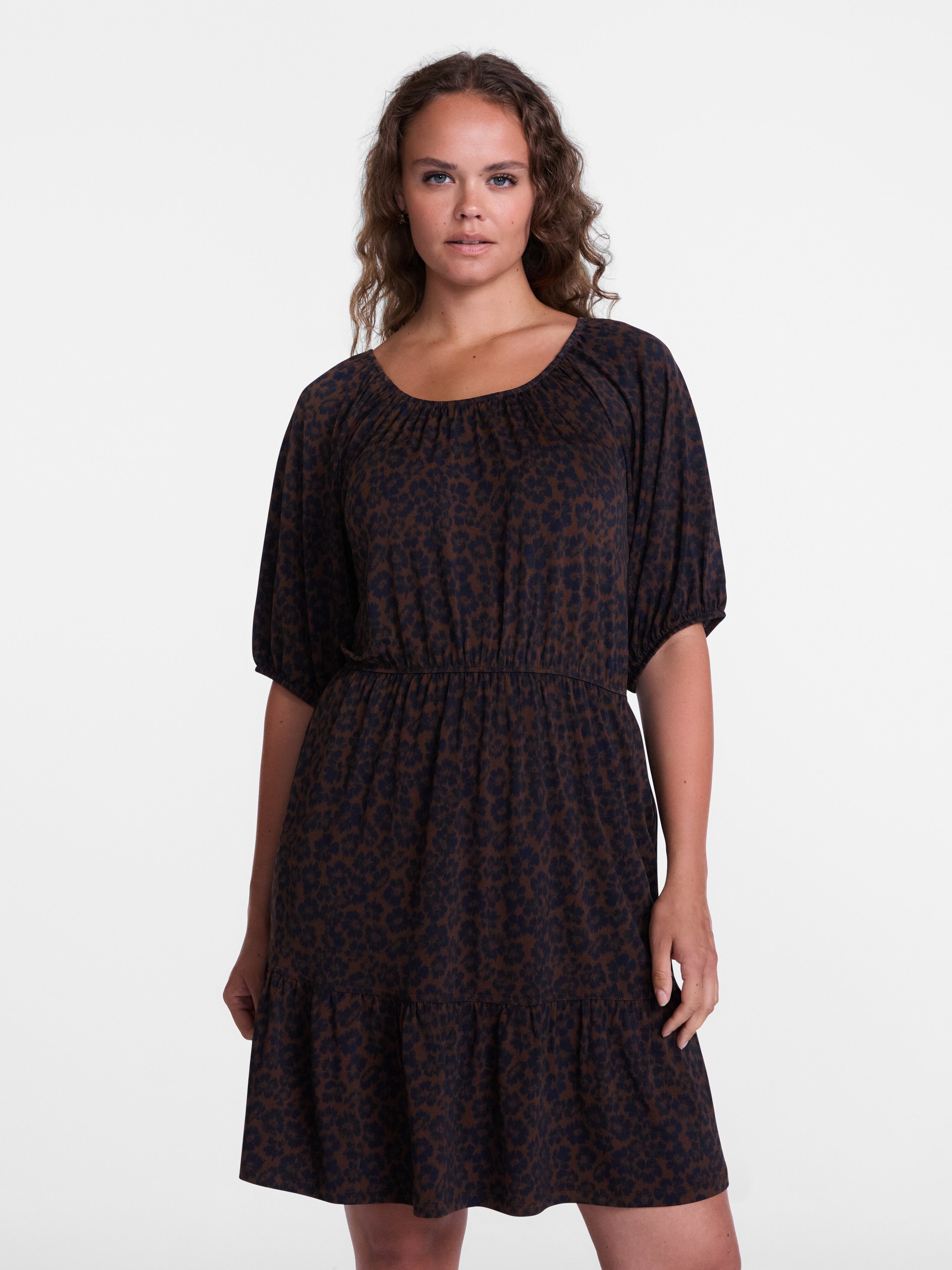 Scenario Women's Mini Dress with Shirred Waist, Sizes XS-XXXL