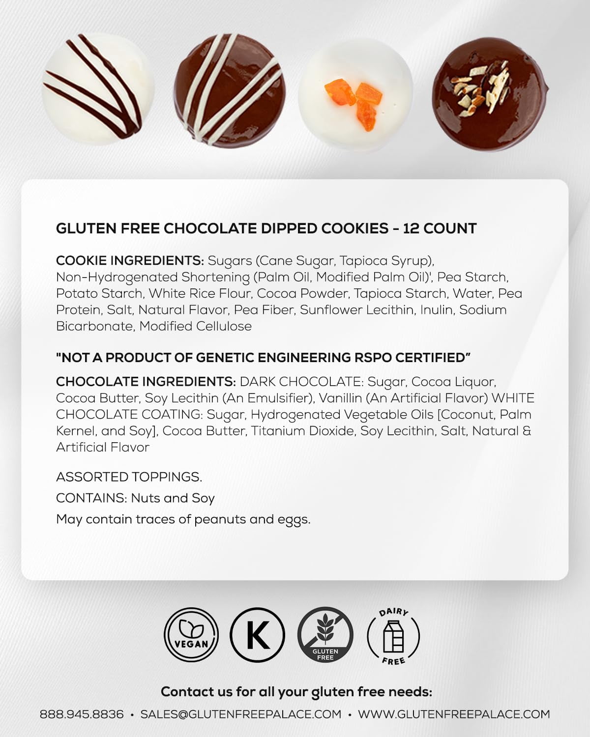 Gluten Free Palace Vegan Chocolate Covered Cookies Red Gift Box, Gluten Free Kosher Gourmet Mishloach Manot, Red Box 12 Count