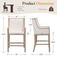thumbnail image 2 of Dayalane Modern Farmhouse Bar Stools Set of 4, 26.5" Counter Height Bar Stools with Armrests, Linen Upholstered & Solid Wood Legs Island Chairs for Dining Rooms Kitchens Pub, Beige, 2 of 12