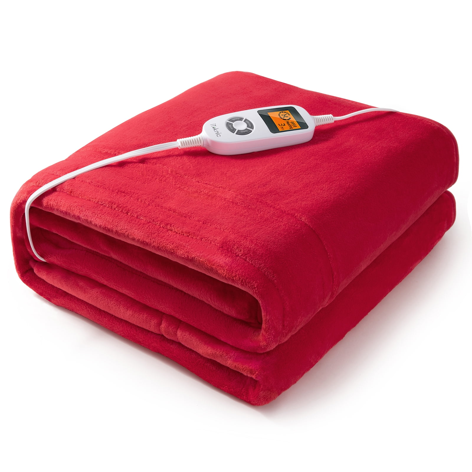 iTeknic Electric Heated Blanket Throw with 10 Heating Levels and 3 Auto off Timers
