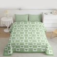 thumbnail image 2 of Homewish Love Heart Print 3-Piece Full Size Comforter Sets For Adults Female Men,Geometric Plaid Stripes Bedding Comforter Set,Vintage Aesthetic Lightweight Bedding Sets,Breathable Home Decor, 2 of 8