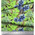 thumbnail image 2 of Soimoi Georgette Viscose Fabric Rabbit,Lilac & Pansy Floral Print Fabric by the Yard 42 Inch Wide, 2 of 3