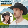 thumbnail image 7 of EINSKEY Straw Cowboy Hats for Men, Western Cowgirl Hat Women Wide Brim Fedora for Beach,Black, 7 of 7