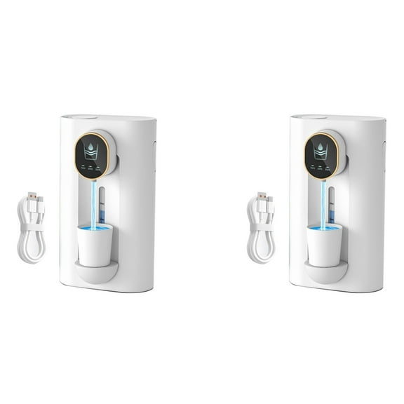 2X Mouthwash Dispenser for Bathroom, 18.26 Oz (540Ml) Touchless Auto Mouth Wash Dispenser with Magnetic Cups White