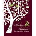 thumbnail image 2 of MuralMax - His, Her Personalized Canvas Wall Art - Custom Tree With Heart Initials, Names, Date - Gifts For Milestone Occasions, Wedding Anniversary, Housewarming - Burgundy - Size 12x16, 2 of 6