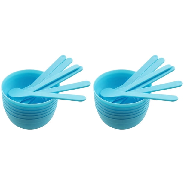 Juego de 12 para Mezclar Pegamento Azul con Cucharas para Hacer Manualidades con Slime, para Mezclar Reutilizables de Plástico PP