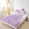 thumbnail image 4 of Manfei Princess Castle Slihouette Bed Sheets,Fairy Tale Theme King Sheets,Purple White Sheet Set For Girl,Breathable Home Decor,4 Pieces, 4 of 7