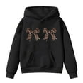 thumbnail image 1 of Aocisk Sweat à Capuche Court à Manches Longues et Col Rond Imprimé Nœud pour Filles Noir 11-12 Ans, 1 of 3