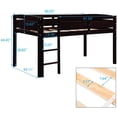 thumbnail image 6 of Harper & Bright Designs Twin Wood Loft Bed Low for Boys Girls with Ladder, Natural, 6 of 6