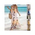 thumbnail image 2 of ASNOUIFU Women Summer Casual Long Dress Print Spaghetti Strap Sleeveless Cami Dress Loose Tie-Up Backless Holiday Dress, 2 of 7