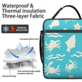 thumbnail image 2 of Marine Adorable Crab Insulated Lunch Bag Lunch Box for Office Workers Bento Lunch Box Cooler Bag with Front Pocket for Travelers Cute Lunch Tote Bag Lunchbox for Work/Office/School/Picnic, 2 of 6