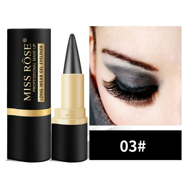 xihbxyly iniciar sesión en mi cuenta delineador de ojos delineador de ojos mate delineador de ojos de secado rápido cabezal negro sólido — delineador negro mate con cuerpo cilíndrico negro y anillo dorado, punta sólida y afilada; inserto muestra ojo con delineado negro intenso y sombra ahumada, fondo blanco y rótulo '03#'.