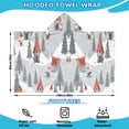 thumbnail image 2 of Gray Christmas Gnome Village Pattern Hooded Bath Towel，60"x35" for Ages 3 To 12 Kids, Quick Dry Lightweight Soft Microfiber Hood Beach Towel Cover Up for Kids, 2 of 7
