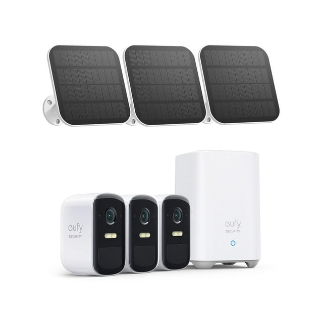 Cámara de seguridad eufy Security EufyCam 2C Kit de 3 cámaras con panel solar