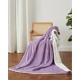 thumbnail image 3 of Fast Heating Heated Blanket Full Size - Soft Flannel Electric Throw, 4 Adjustable Heat Levels, 10H Auto Shut Off, Machine Washable, ETL Certified - Ideal for Bed, Couch, Office - Purple, 72x84 inches, 3 of 8
