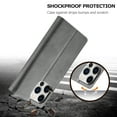 thumbnail image 3 of for iPhone 16 Pro Max Flip Wallet Case, Classic Card Slots Kickstand Strong Magnetic Premium PU Leather Drop Protective Shockproof Phone Case for iPhone 16 Pro Max, Gray, 3 of 7