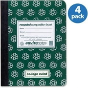 (4 Pack) RECYCLED COMP 9.75"x7.5" COLLEGE RULED WITH MARGIN LOGO CVR