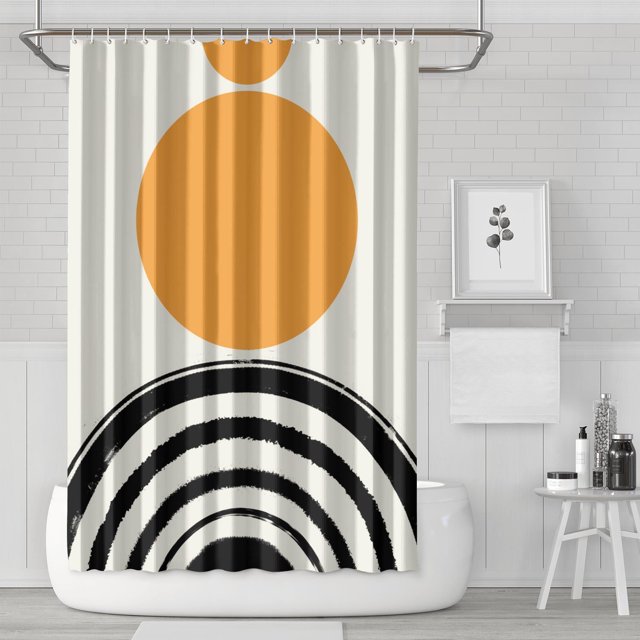 Doublure de Douche Bohemia, Ensemble avec 12 Crochets et Matériau Polyester, Lavable en Machine, Rideau de Bain Résistant à la Décoloration, Ourlet Lesté Imperméable, 72 Pouces L X 72 Pouces H