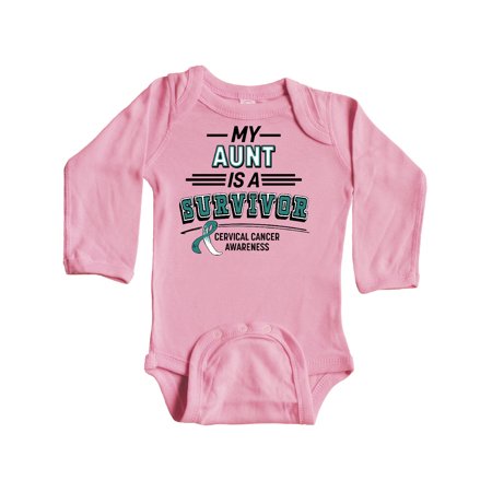 

Inktastic My Aunt is a Survivor Cervical Cancer Awareness Gift Baby Boy or Baby Girl Long Sleeve Bodysuit